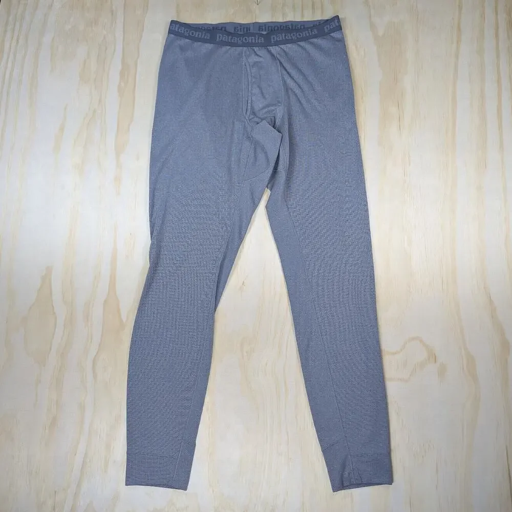 Patagonia Men's Large Midweight Capilene Baselayer Pants Polartec Grid Grey